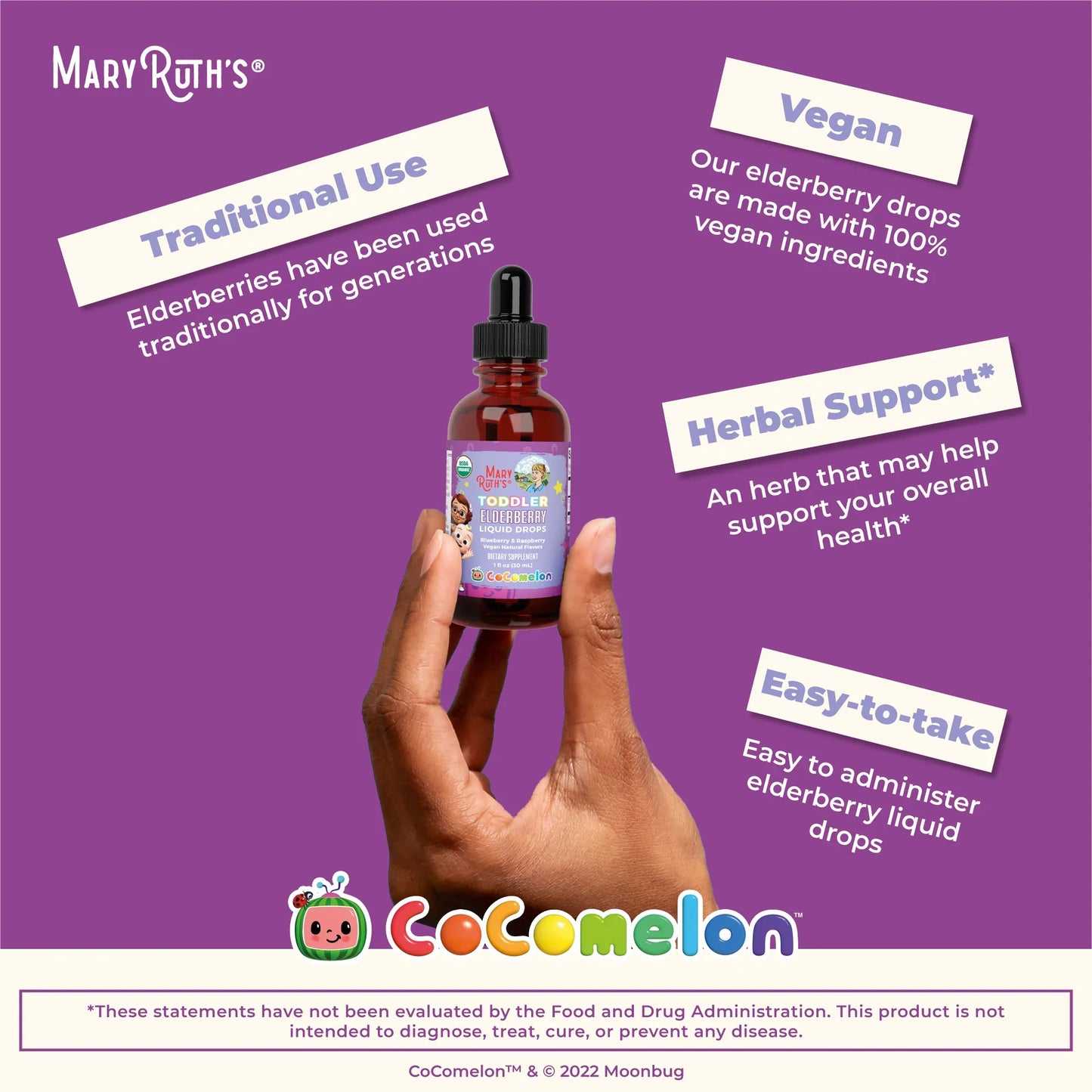 CoComelon Organic Toddler Elderberry Liquid Drops