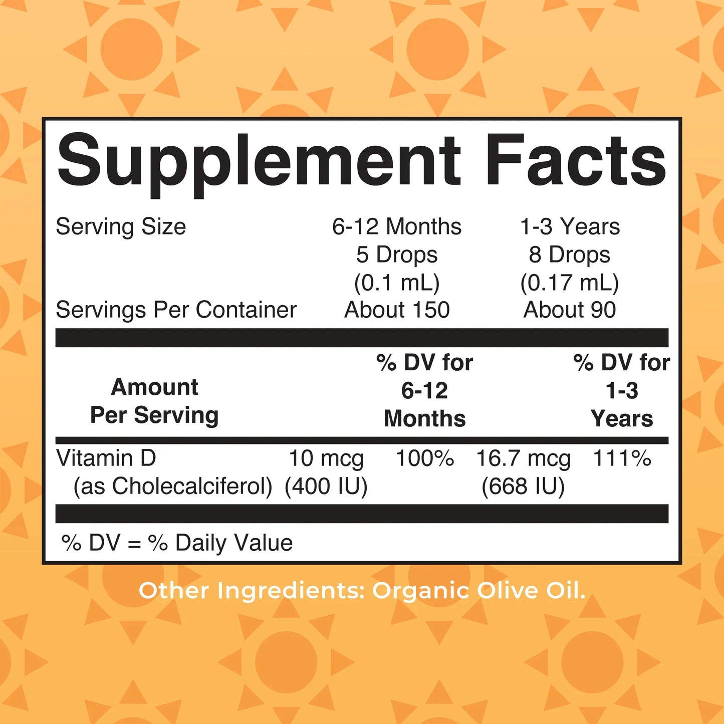 Infant & Toddler Vitamin D3 Organic Liquid Drops