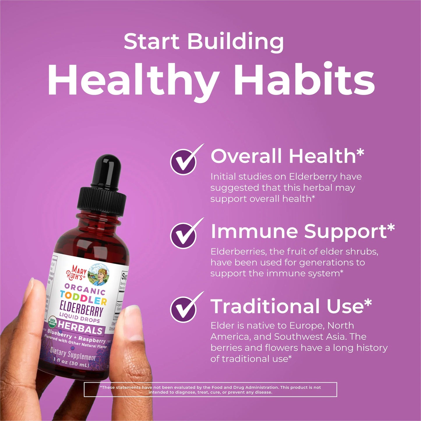 Organic Toddler Elderberry Liquid Drops
