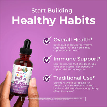 Organic Toddler Elderberry Liquid Drops